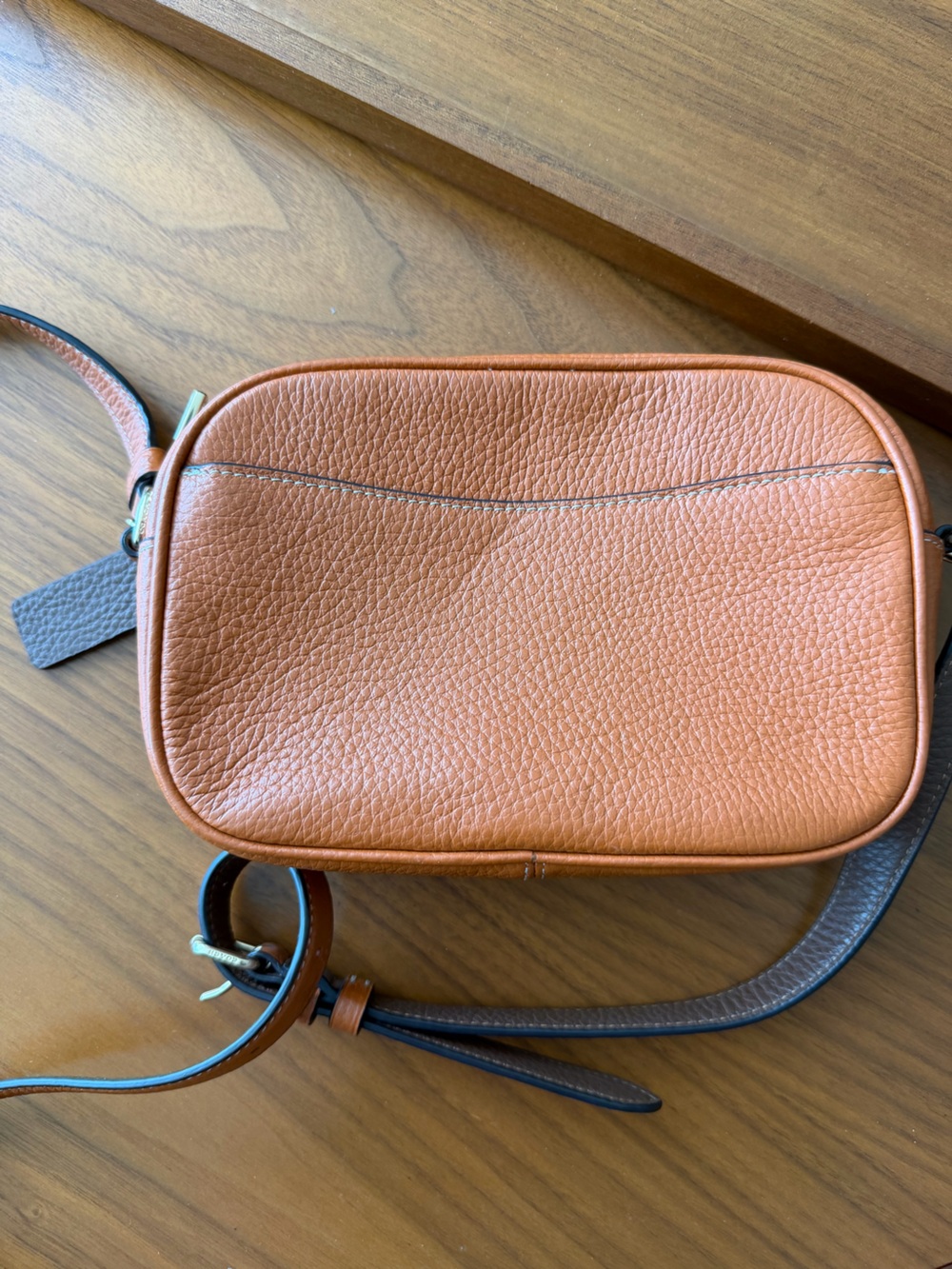 Coach Tan Leather Crossbody with Striped Logo - Picture 3 of 5
